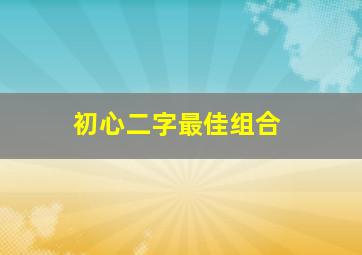 初心二字最佳组合