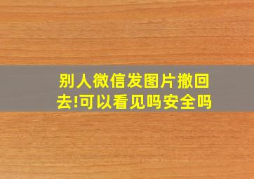 别人微信发图片撤回去!可以看见吗安全吗