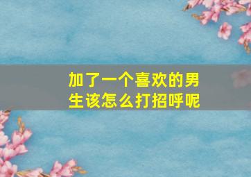 加了一个喜欢的男生该怎么打招呼呢