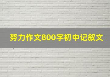 努力作文800字初中记叙文