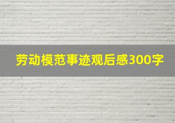 劳动模范事迹观后感300字