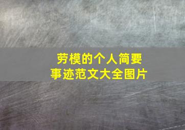 劳模的个人简要事迹范文大全图片