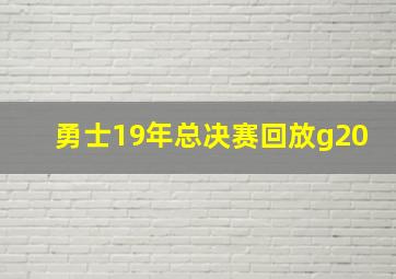 勇士19年总决赛回放g20