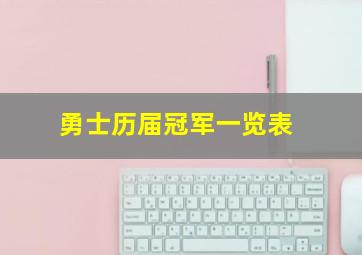 勇士历届冠军一览表