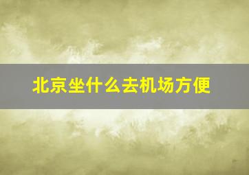 北京坐什么去机场方便