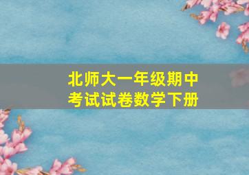 北师大一年级期中考试试卷数学下册