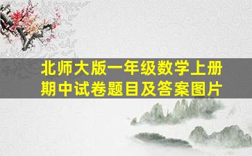 北师大版一年级数学上册期中试卷题目及答案图片