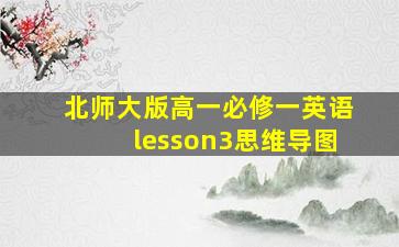 北师大版高一必修一英语lesson3思维导图