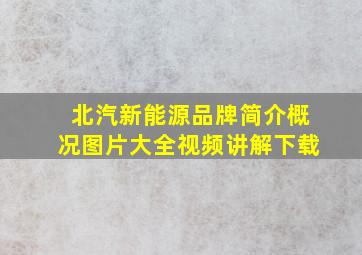 北汽新能源品牌简介概况图片大全视频讲解下载