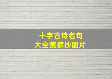 十字古诗名句大全集摘抄图片