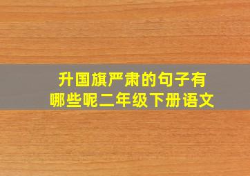 升国旗严肃的句子有哪些呢二年级下册语文