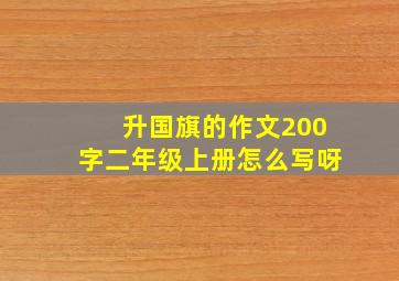 升国旗的作文200字二年级上册怎么写呀