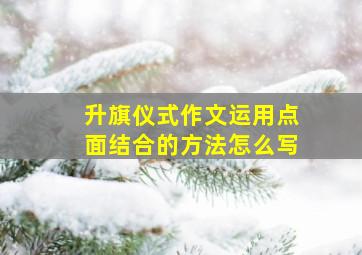 升旗仪式作文运用点面结合的方法怎么写