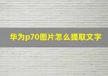 华为p70图片怎么提取文字