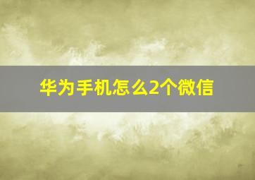 华为手机怎么2个微信