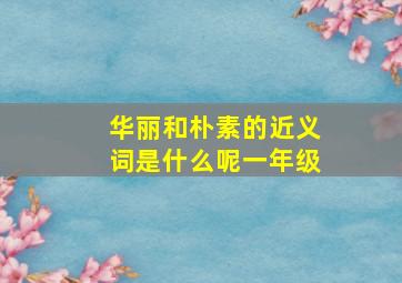 华丽和朴素的近义词是什么呢一年级