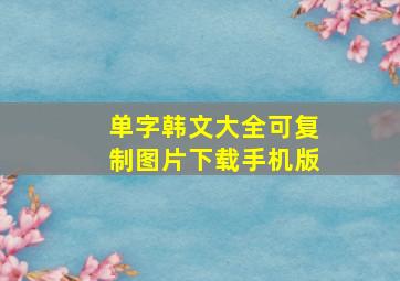 单字韩文大全可复制图片下载手机版