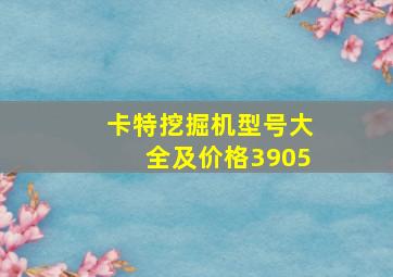 卡特挖掘机型号大全及价格3905