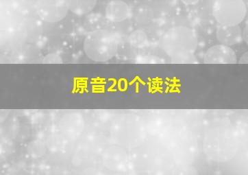 原音20个读法