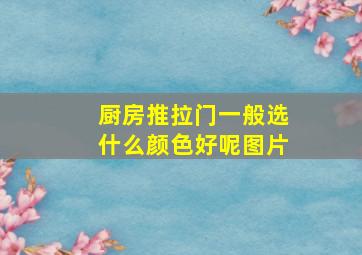 厨房推拉门一般选什么颜色好呢图片