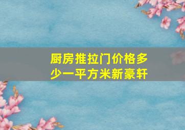 厨房推拉门价格多少一平方米新豪轩