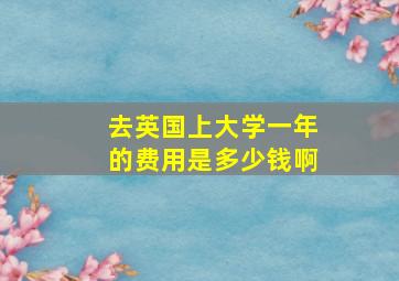 去英国上大学一年的费用是多少钱啊