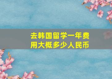 去韩国留学一年费用大概多少人民币