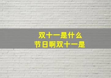 双十一是什么节日啊双十一是