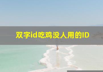 双字id吃鸡没人用的ID