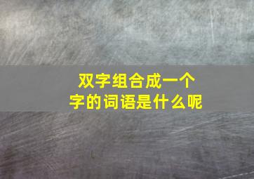 双字组合成一个字的词语是什么呢