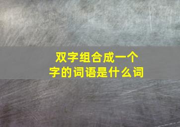 双字组合成一个字的词语是什么词