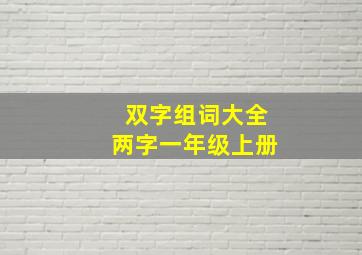 双字组词大全两字一年级上册