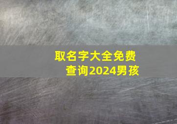 取名字大全免费查询2024男孩