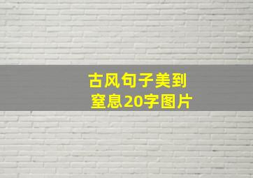 古风句子美到窒息20字图片