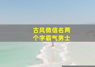 古风微信名两个字霸气男士