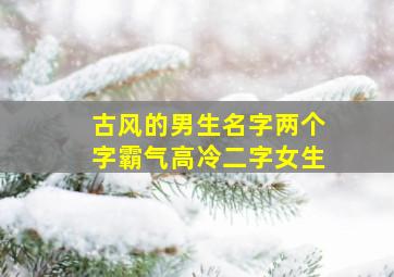 古风的男生名字两个字霸气高冷二字女生