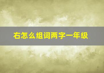 右怎么组词两字一年级