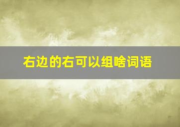 右边的右可以组啥词语