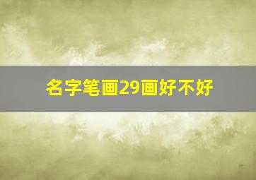 名字笔画29画好不好