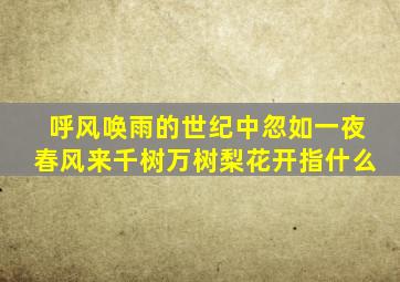 呼风唤雨的世纪中忽如一夜春风来千树万树梨花开指什么