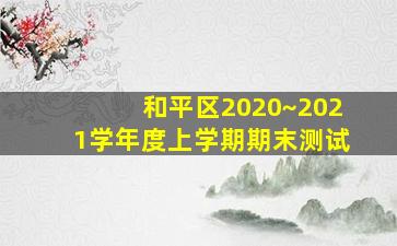 和平区2020~2021学年度上学期期末测试