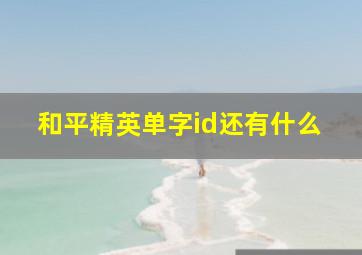 和平精英单字id还有什么