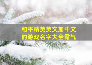 和平精英英文加中文的游戏名字大全霸气