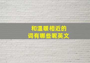 和温暖相近的词有哪些呢英文