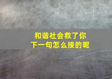 和谐社会救了你下一句怎么接的呢