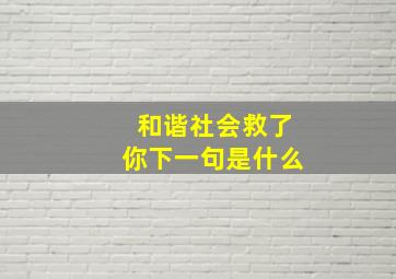 和谐社会救了你下一句是什么