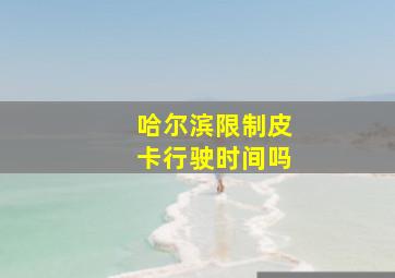 哈尔滨限制皮卡行驶时间吗