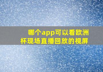 哪个app可以看欧洲杯现场直播回放的视屏