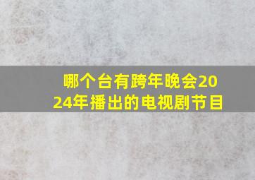 哪个台有跨年晚会2024年播出的电视剧节目