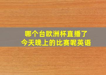 哪个台欧洲杯直播了今天晚上的比赛呢英语